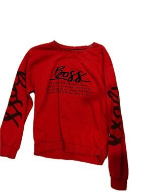 On Fire Boss Cherry Red Crew Sweat Set Womans Plus 1X